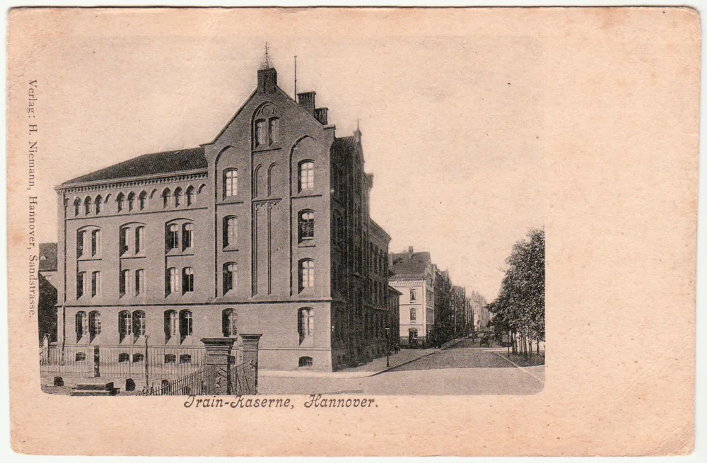 Die Bildseite einer Feldpostkarte aus einer Kaserne in Hannover