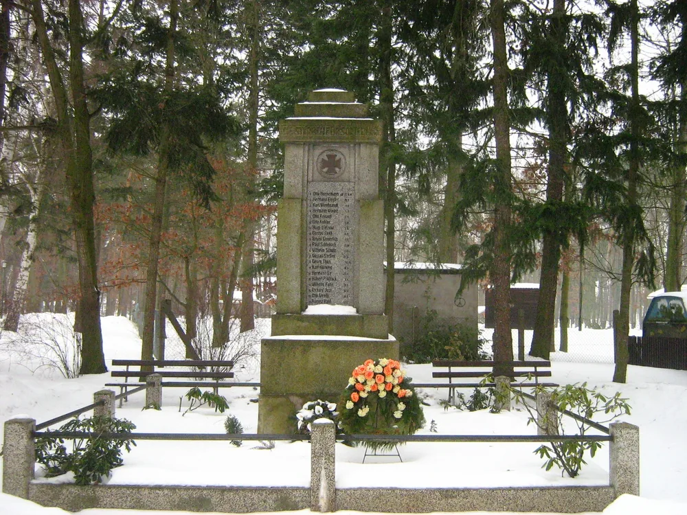 Das Kriegerdenkmal in Löcknitz mit den Namen der Gefallenen