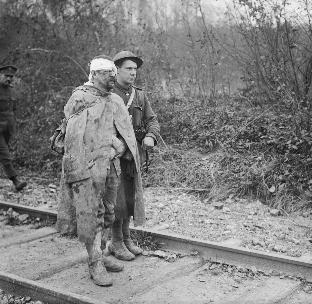 Zerschossenes Gelände an der Somme im Herbst 1916