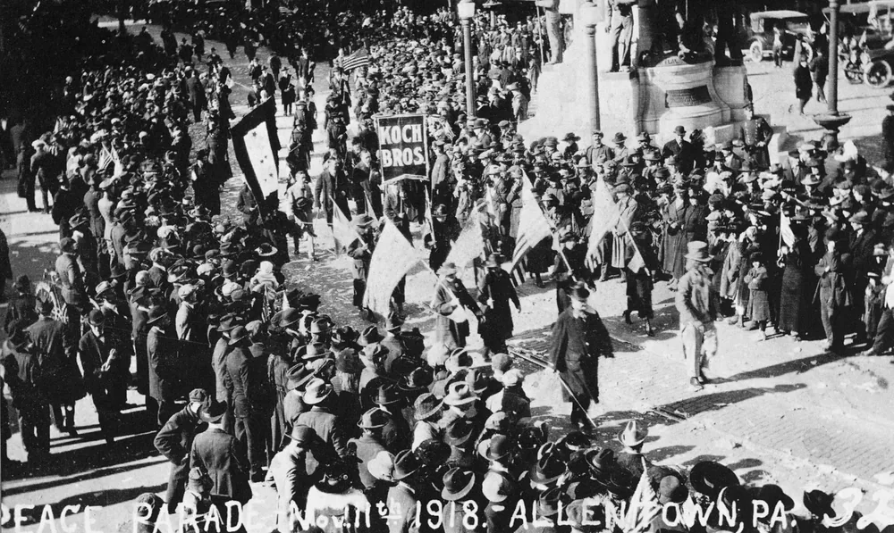 Spontaner Umzug zum Waffenstillstand in Allentown, 1918